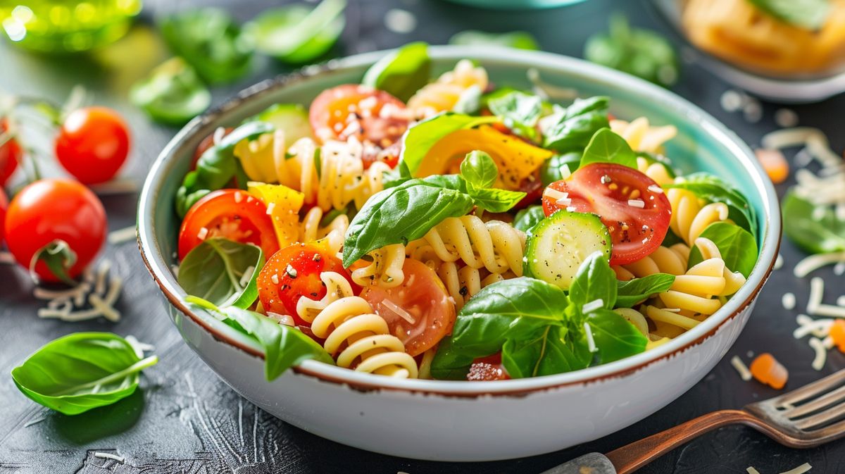 Gesunder Nudelsalat zum Abnehmen Rezeptbild