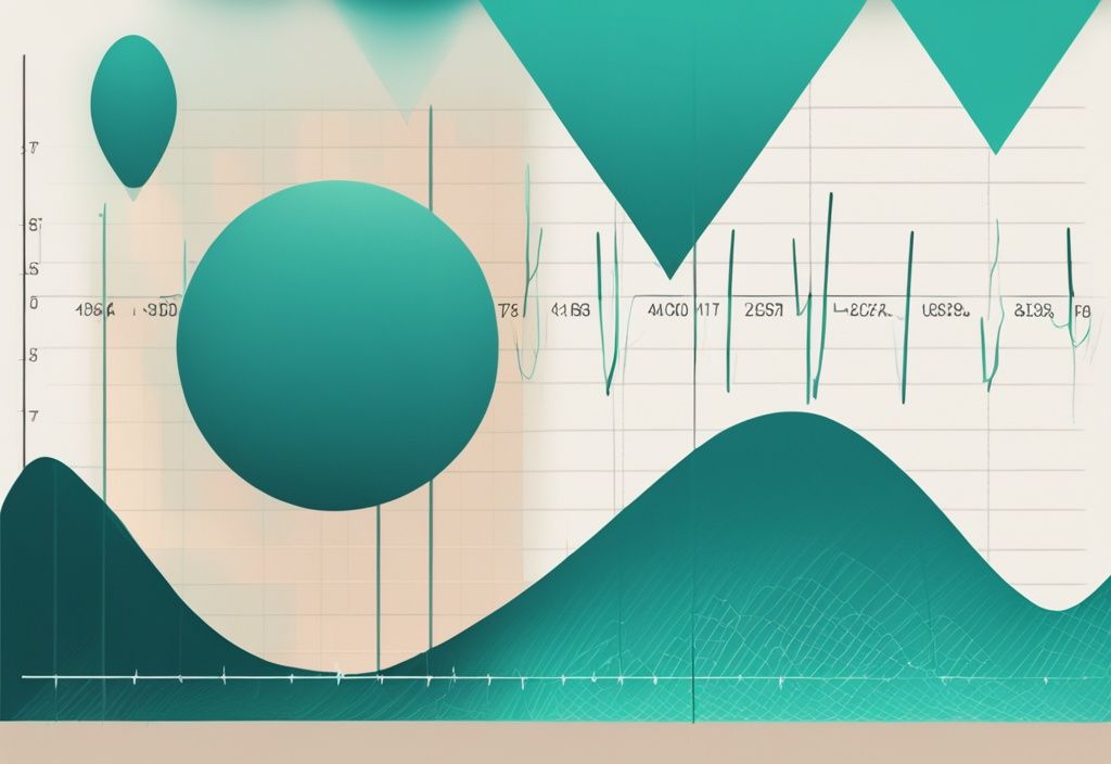 Moderne digitale Malerei mit einem Schwankungsdiagramm zur Gewichtabnahme, das verschiedene Phasen und eine Plateauphase hervorhebt, wie lange dauert Plateauphase beim Abnehmen.